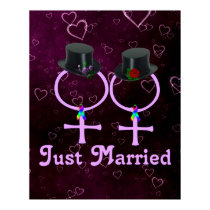 Just Married Formal Lesbians Poster