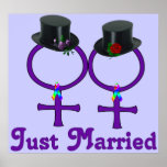 Just Married Formal Lesbians Print