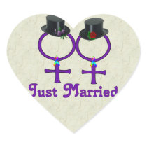 Just Married Formal Lesbians Sticker