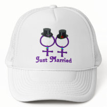 Just Married Formal Lesbians Trucker Hat