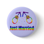 Just Married Gay Men Pinback Buttons