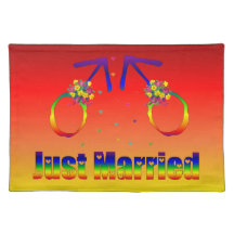 Just Married Gay Men Place Mats