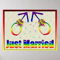 Just Married Gay Men Posters