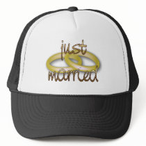 Just Married Going Away Groom's Cap Mesh Hat