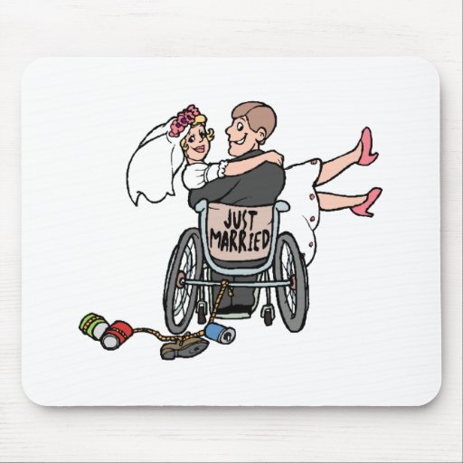 Just Married (Groom Wheelchair) Mousepad
