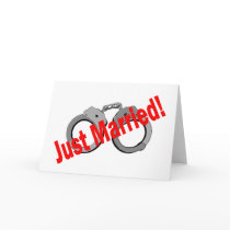 Just Married (Handcuffs) cards by BacheloretteGirl Just Married (Handcuffs) cards