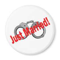 Just Married (Handcuffs) magnets by BacheloretteGirl Just Married (Handcuffs) magnets