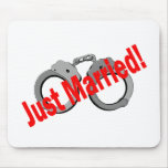 Just Married (Handcuffs) Mouse Mat