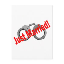 Just Married (Handcuffs) postcards by CelebrationZazzle Just Married (Handcuffs) postcards