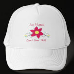 Just Married Hat- Pink Flower hats