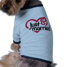 Just married heart pet tshirt