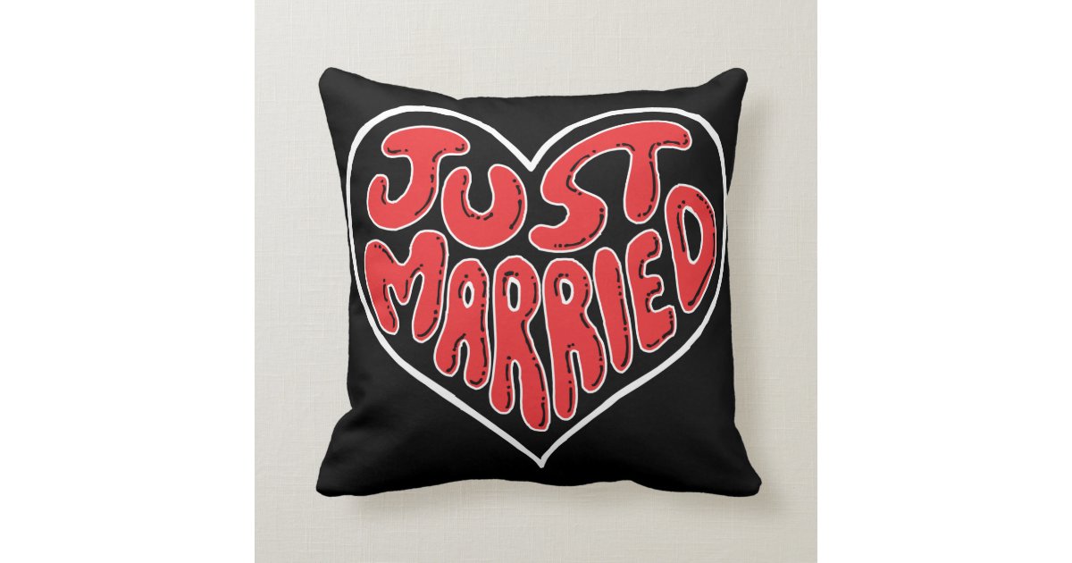 Just Married Heart Wedding Pillow Zazzle