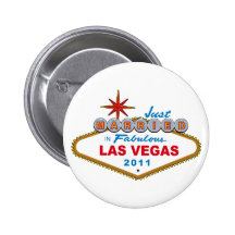 Just Married In Fabulous Las Vegas 2011 Pinback Button