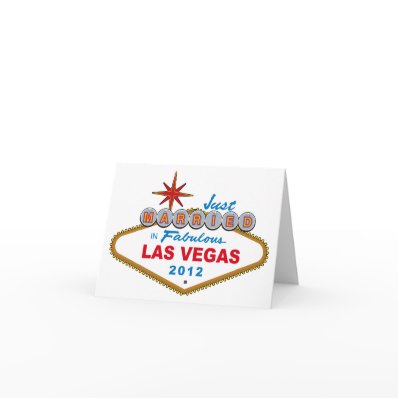 Just Married In Fabulous Las Vegas 2012 Vegas Sign Card