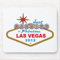 Just Married In Fabulous Las Vegas 2012 Vegas Sign Mouse Pad