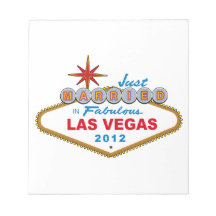 Just Married In Fabulous Las Vegas 2012 Vegas Sign Memo Pads