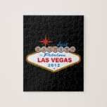 Just Married In Fabulous Las Vegas 2012 Vegas Sign Jigsaw Puzzle