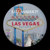 JUST MARRIED! In Fabulous Las Vegas Button magnets