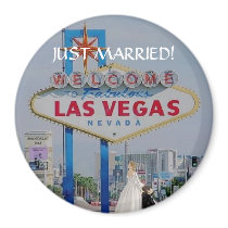 JUST MARRIED! In Fabulous Las Vegas Button magnets by vegasdusoleil JUST MARRIED! In Fabulous Las Vegas Button magnets