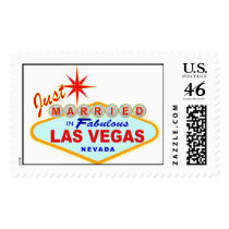 Just Married In Las Vegas Postage Stamp