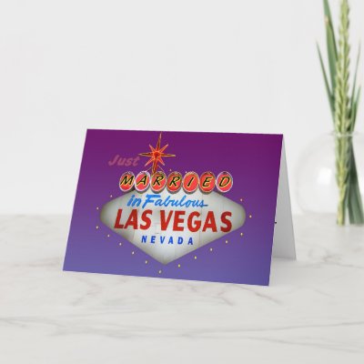 Just Married in Las Vegas Wedding Invitations Greeting Cards by urbanphotos