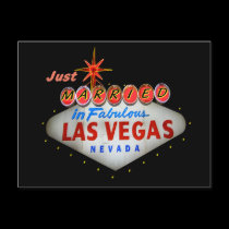 Just Married in Vegas Wedding Cards postcards