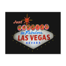 Just Married in Vegas Wedding Cards Postcards