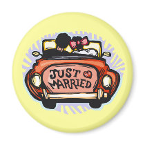 Just Married Jalopy Refrigerator Magnets