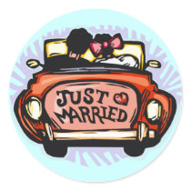 Just Married Jalopy Stickers