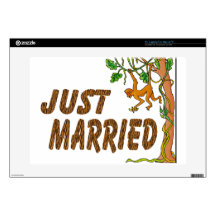 Just Married Jungle Fever Decals For 15" Laptops