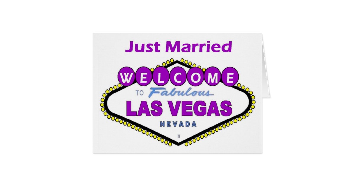 Just Married Las Vegas Announcement Card Zazzle