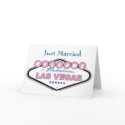Just Married Las Vegas Announcement Card NEW Rose 