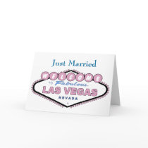 Just Married Las Vegas Announcement Card NEW Rose 