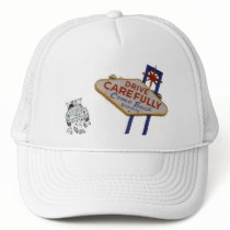 JUST MARRIED Las Vegas Drive Carefully Sign Cap hats