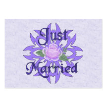Just Married Lavender Rose Business Cards