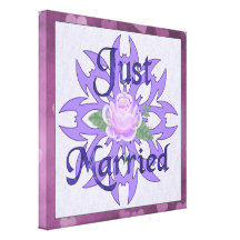 Just Married Lavender Rose Gallery Wrapped Canvas