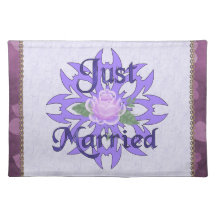 Just Married Lavender Rose Placemats
