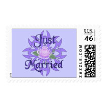 Just Married Lavender Rose postage by orsobear Just Married Lavender Rose postage