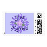 Just Married Lavender Rose Postage