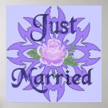Just Married Lavender Rose Posters