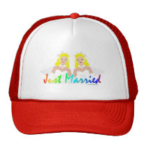 Just Married Lesbian Wedding hats