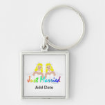Just Married Lesbian Wedding Key Chains