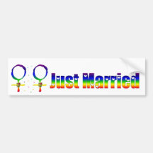 Just Married Lesbians Bumper Sticker