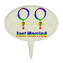 Just Married Lesbians Cake Toppers