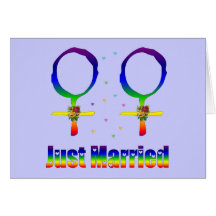 Just Married Lesbians Greeting Card