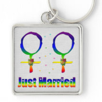 Just Married Lesbians Keychains