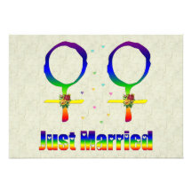 Just Married Lesbians Personalized Invitation