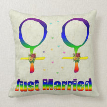 Just Married Lesbians Pillows
