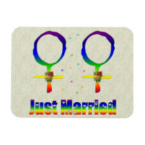 Just Married Lesbians Vinyl Magnet