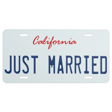 Just Married License Plate